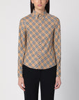 Burberry Beige button-down shirt with Check pattern