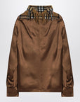 Burberry Satin Shirt with Check Panel