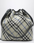 Burberry Medium bucket bag with Lichen-colour Check pattern