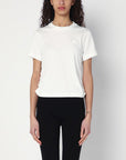 Burberry White T-shirt with check pattern detail