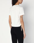 Burberry White T-shirt with check pattern detail