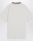 Burberry White cotton T-shirt with Check finishes