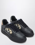 Burberry Indigo blue leather and Check sneaker Terrace