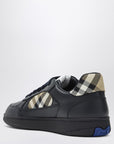 Burberry Indigo blue leather and Check sneaker Terrace