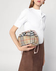 Burberry Reversible pouch in pink nylon with Check pattern