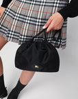 Burberry Reversible pouch in black nylon with Check pattern