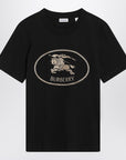 Burberry Black T-shirt with Equestrian Knight Design