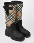 Burberry Tall black Marsh Stamp rubber boots