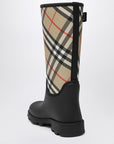 Burberry Tall black Marsh Stamp rubber boots