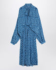 Balenciaga Midi dress with bow and blue print