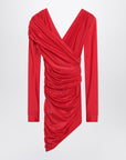 Balenciaga Draped mini dress in red jersey