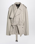 Balenciaga Beige cropped trench coat in cotton twill