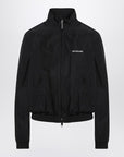 Balenciaga Black bomber jacket with zip and logo