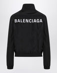Balenciaga Black bomber jacket with zip and logo