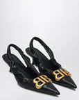 Balenciaga Monaco black slingback with logo