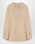 Saint Laurent Beige ruffled blouse in silk