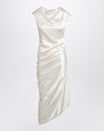 Alexander McQueen Ivory asymmetrical draped dress