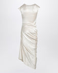 Alexander McQueen Ivory asymmetrical draped dress