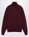 Saint Laurent Burgundy turtleneck sweater in wool
