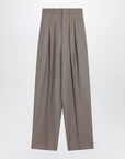 Saint Laurent Wide taupe beige wool trousers