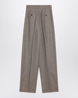 Saint Laurent Wide taupe beige wool trousers
