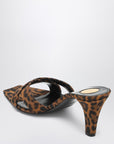 Saint Laurent Mule Jill in gros-grain leopard print