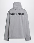 Balenciaga Denim and fleece cotton jacket with logo