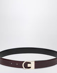 Saint Laurent Reversible belt in black/burgundy leather