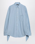 Balenciaga Light blue striped shirt with knotted cuffs