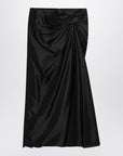 Balenciaga Draped black skirt in cupro twill