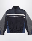 Balenciaga Black/navy/grey 50/50 technical fabric tracksuit jacket