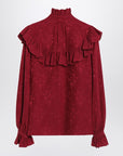Saint Laurent Red damask silk shirt