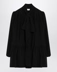 Saint Laurent Black lavallière dress in silk