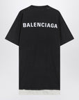 Faded black double Balenciaga Back T-shirt