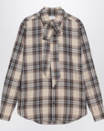 Saint Laurent Cassandre lavallière shirt in tartan cotton