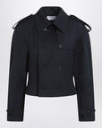 Alexander McQueen Short double-breasted navy blue jacket