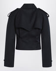 Alexander McQueen Short double-breasted navy blue jacket