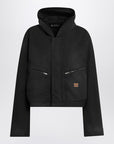 Balenciaga Cropped jacket with hood in black