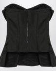 Alexander McQueen Black corset top in silk blend