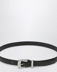 Saint Laurent Smooth black leather Folk belt