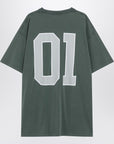 Balenciaga Dark green/light grey oversized basketball T-shirt
