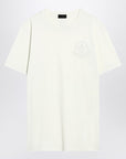Moncler White cotton T-shirt with three-dimensional logo