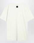 Moncler White cotton T-shirt with three-dimensional logo