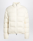 Moncler White puffer jacket with braids in cotton blend