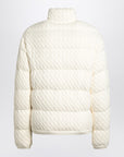 Moncler White puffer jacket with braids in cotton blend