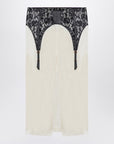 Moschino Ivory midi skirt with illusion lace print