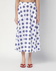 Moschino Flared white skirt with polka dots