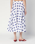 Moschino Flared white skirt with polka dots