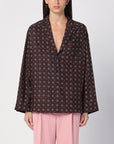 Moschino Brown silk patterned shirt