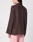 Moschino Brown silk patterned shirt